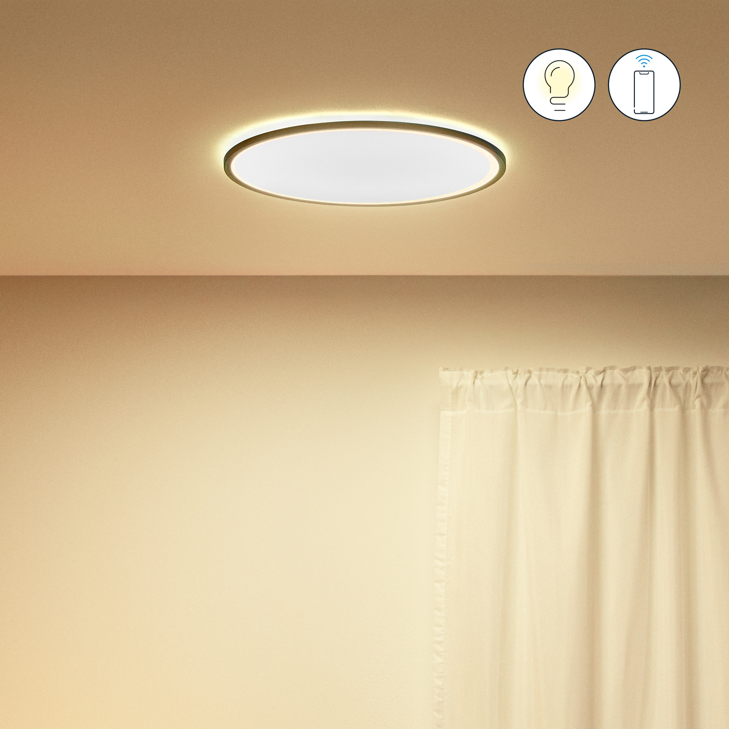 Kattovalaisin WiZ Superslim musta 22W