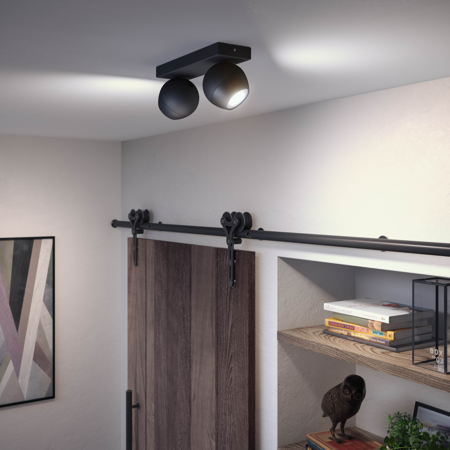 Kohdevalaisin Philips Hue Buckram musta 2x5W 230V