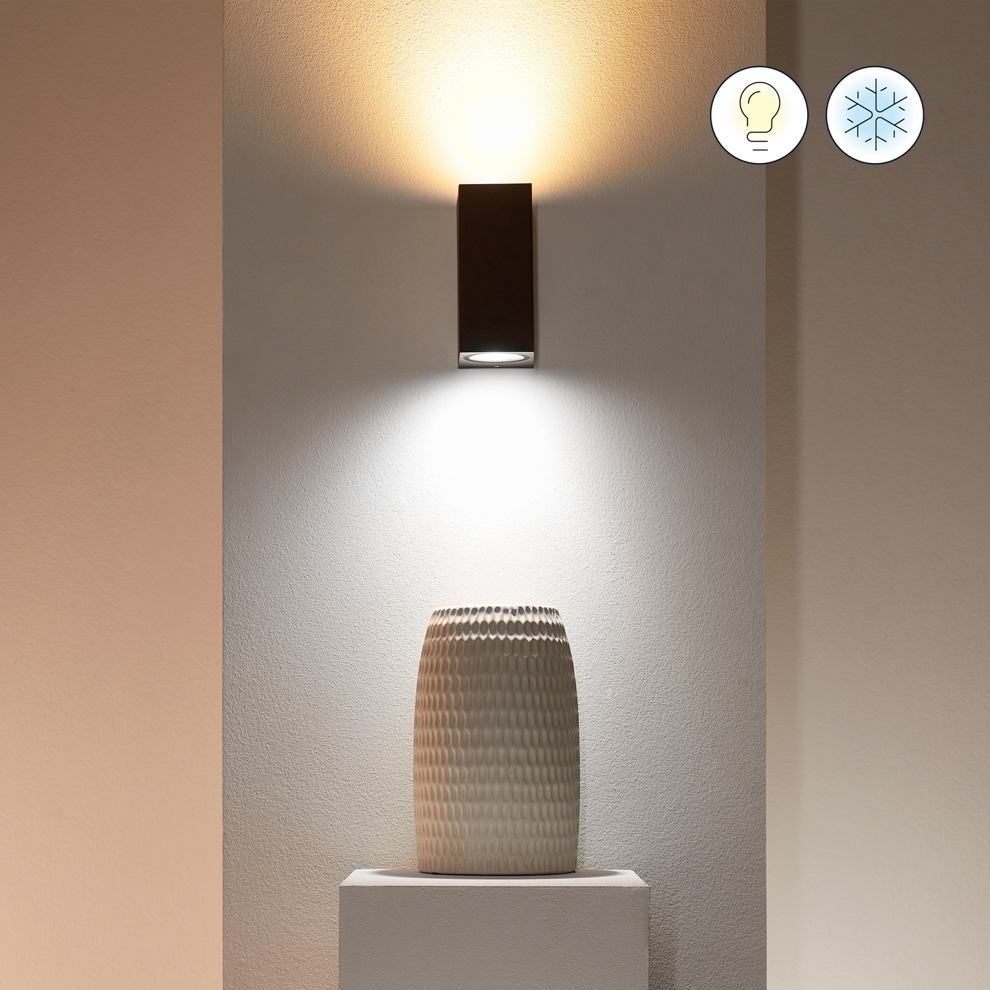 Seinävalaisin WiZ Up&Down musta 2x5W RGB