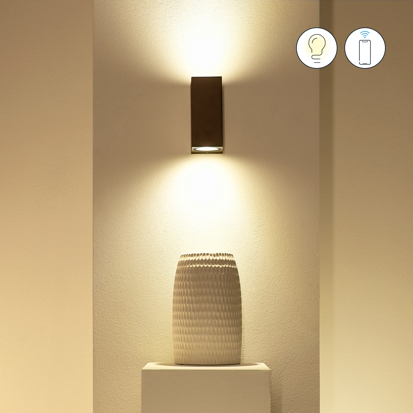 Seinävalaisin WiZ Up&Down musta 2x5W RGB