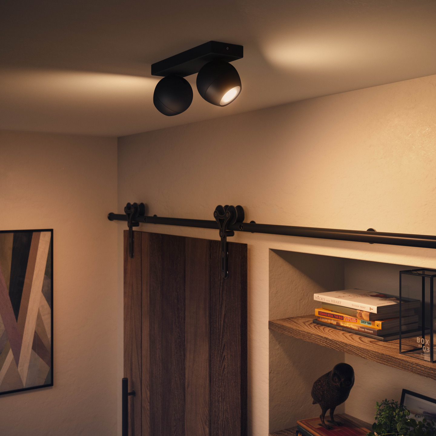 Kohdevalaisin Philips Hue Buckram musta 2x5W 230V