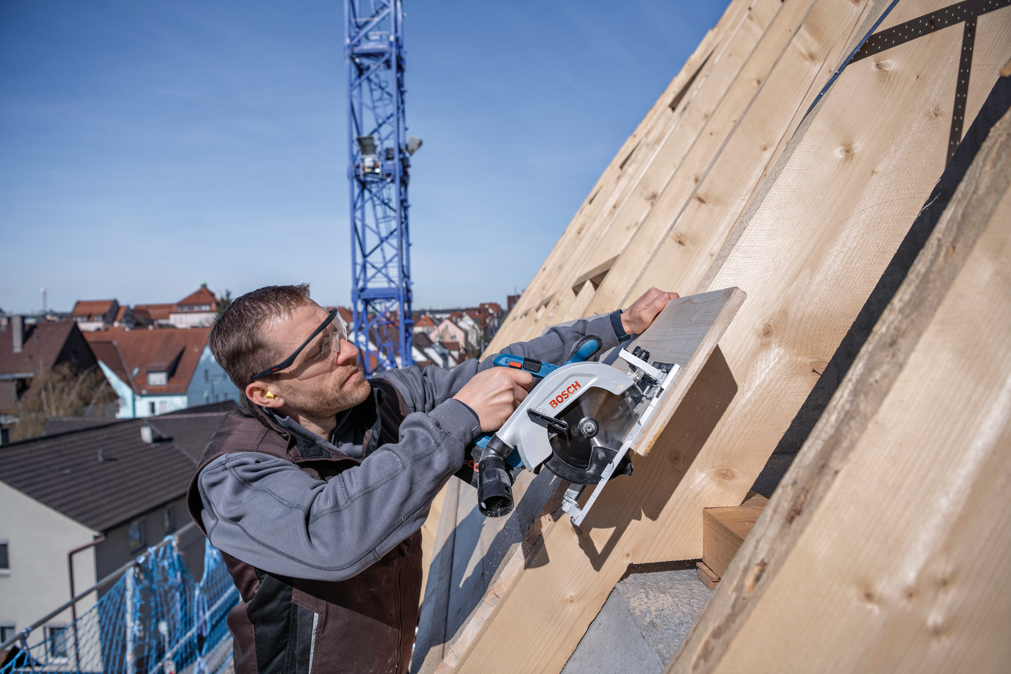 Akkukäsipyörösaha Bosch GKS 18V-57-2 Solo L-Boxx