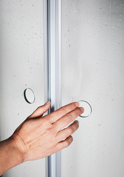 DUSCHHÖRN NORO PRISMA ROUND 80X90, KLARGLAS NATURELOXERAD