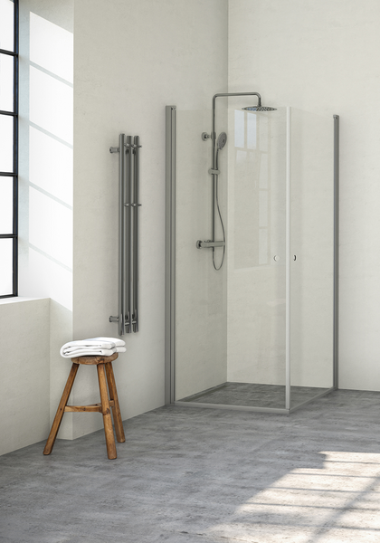 DUSCHHÖRN NORO PRISMA CORNER 80X80, KLARGLAS NATURELOXERAD