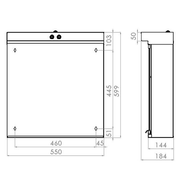 Valaisinpeilikaappi Polaria VPK 550 led vasen VVS valkoinen