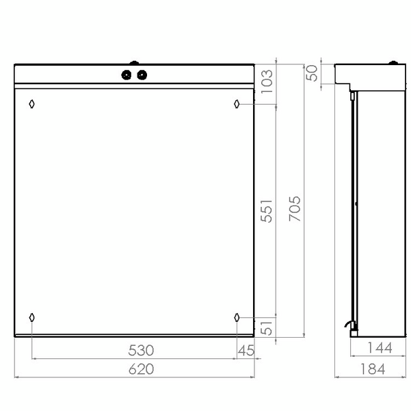 Valaisinpeilikaappi Polaria VPK 700 led vasen VVS valkoinen