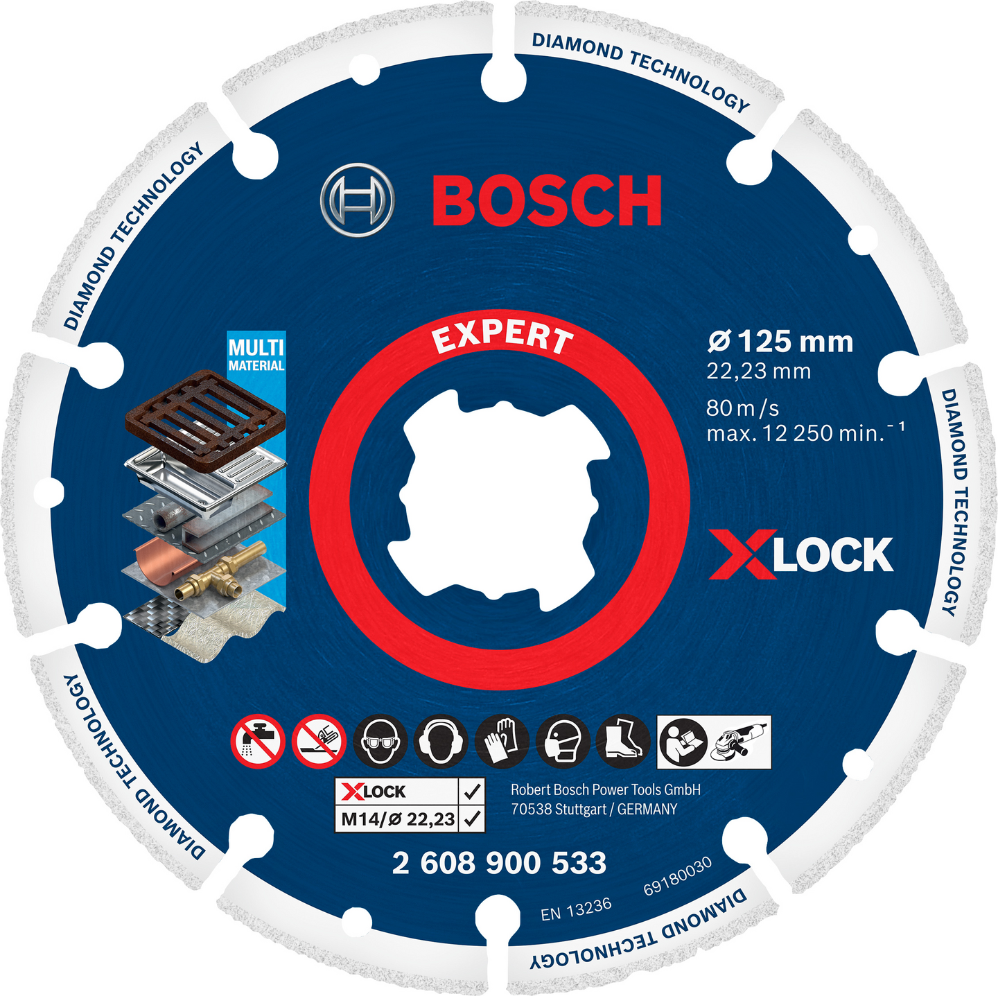 Katkaisulaikka Bosch EXPERT Diamond Metal Wheel X-LOCK, 125 x 22,23 mm