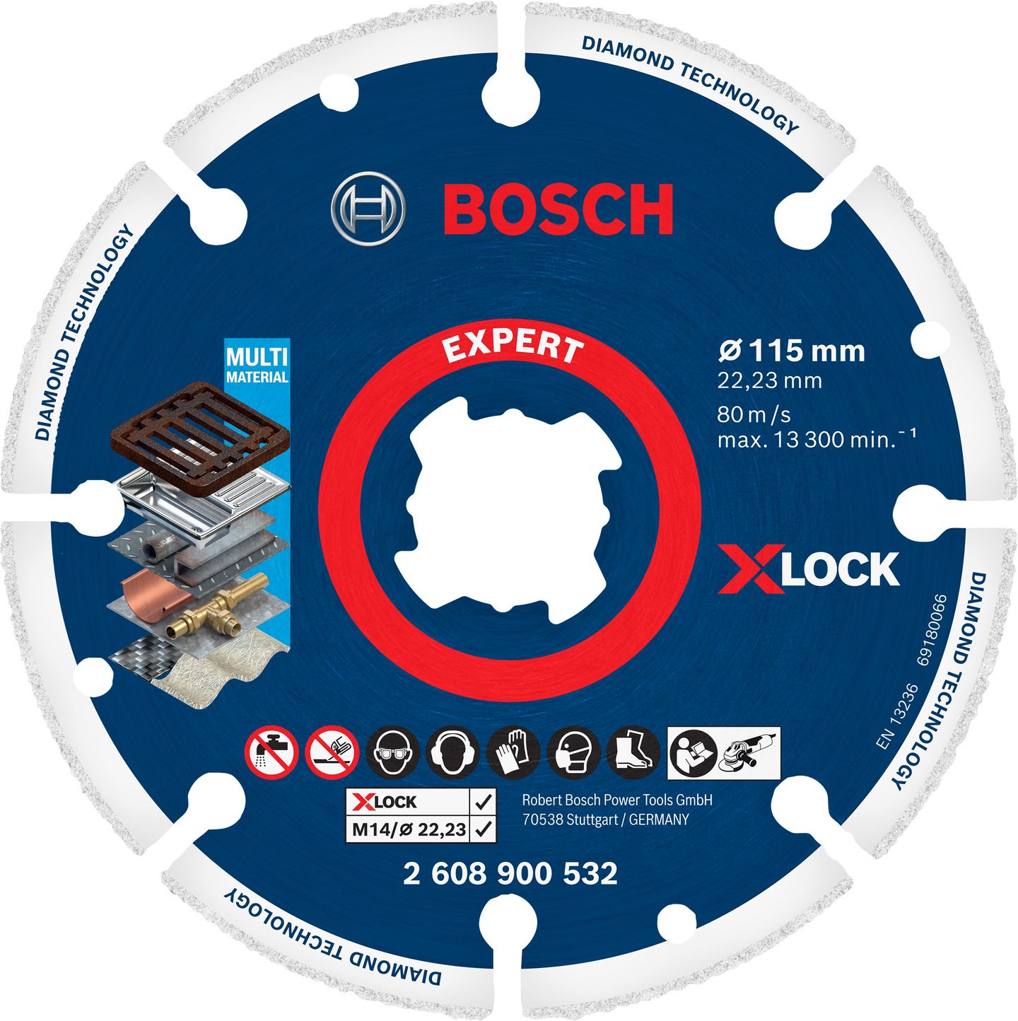 Katkaisulaikka Bosch EXPERT Diamond Metal Wheel X-LOCK, 115 x 22,23 mm