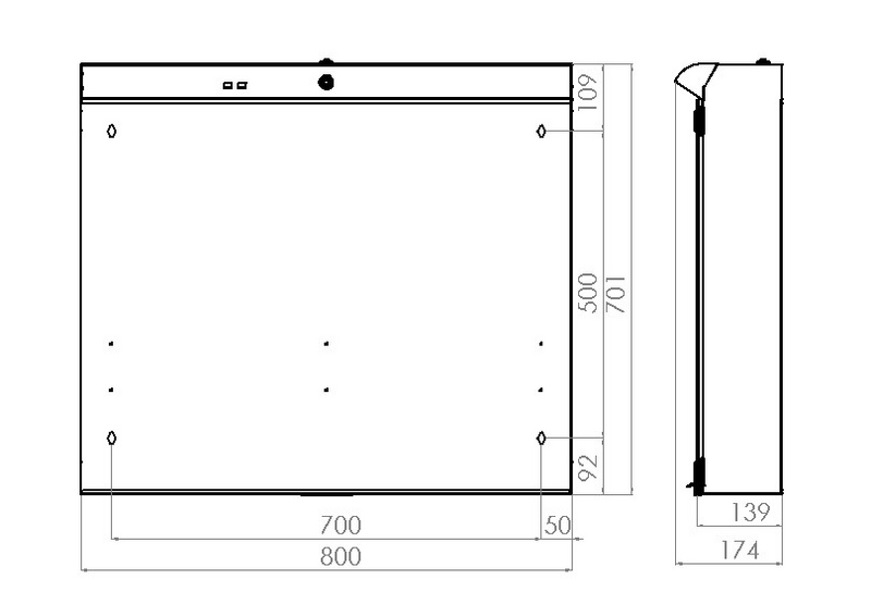Valaisinpeilikaappi Polaria Lumena 800 oikea harmaa