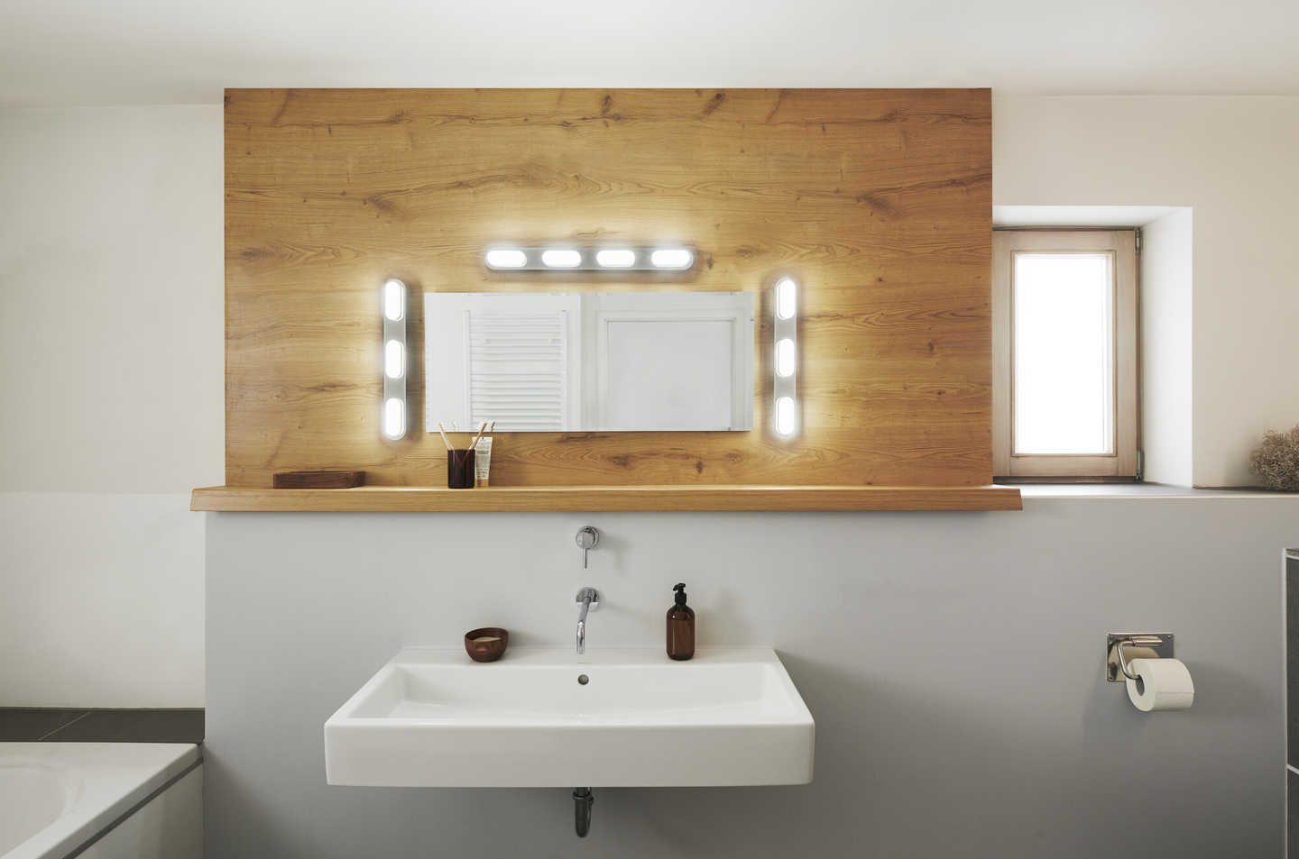 Led-seinävalaisin LEDVANCE SMART+ WiFi Orbis Duplo IP44 580mm TW 2800lm