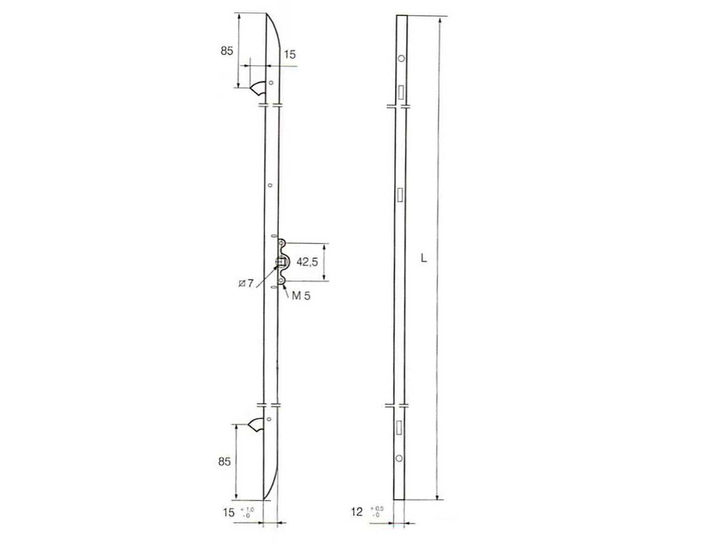 Ikkunan pitkäsalpa Pisla 600mm sinkitty
