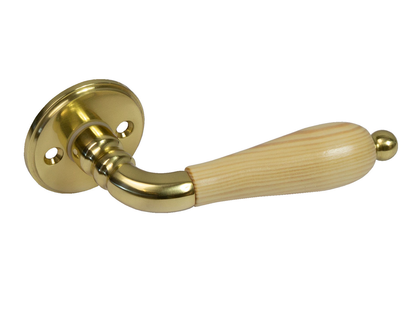 Sisäovenpainike Cello Maaria kiiltävä messinki/mänty