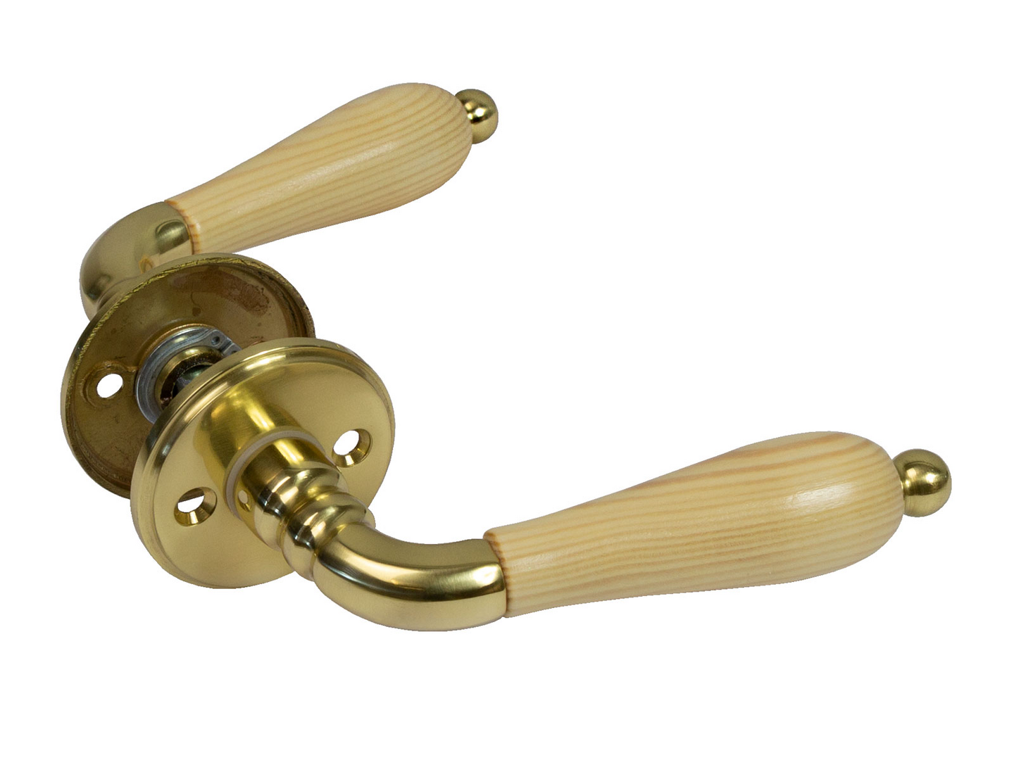 Sisäovenpainike Cello Maaria kiiltävä messinki/mänty