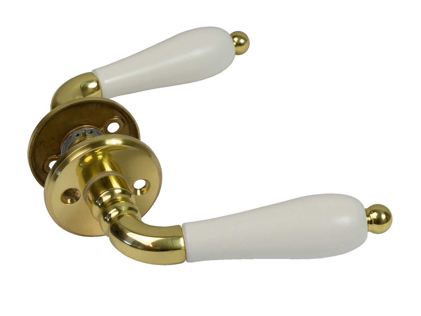 Sisäoven painike Cello Maaria kiiltävä messinki/valkoinen