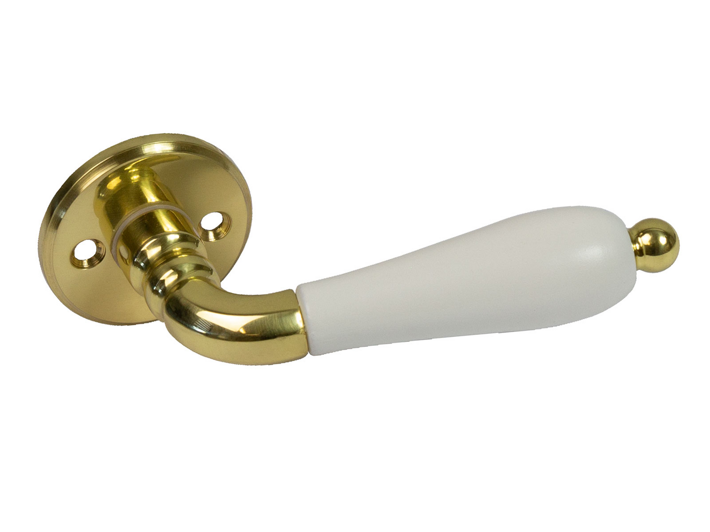 Sisäoven painike Cello Maaria kiiltävä messinki/valkoinen