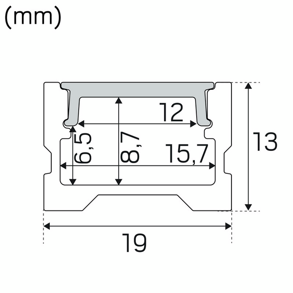 Led-profiili Hide-a-lite Art Low 2m alumiini
