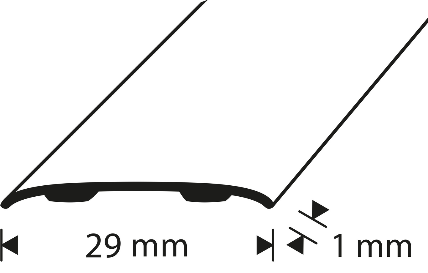 SKARVLIST D-PROFILE SLÄT C WHITE, SJÄLVHÄFTANDE 30MM 200CM