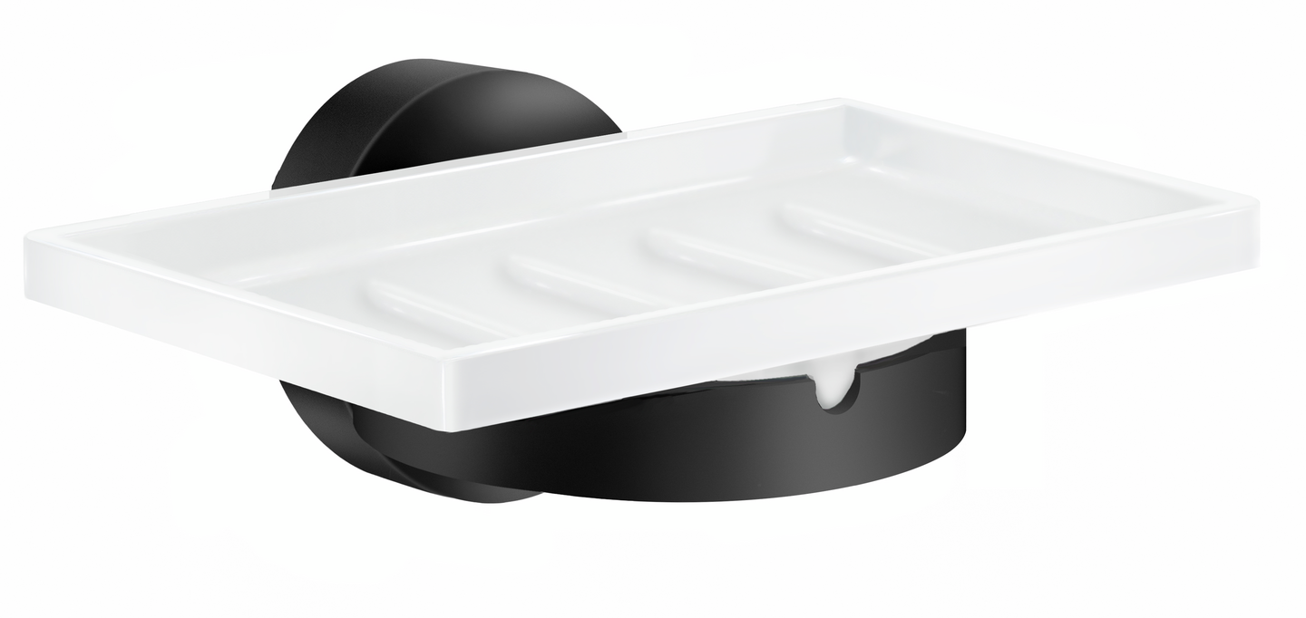 Saippuakuppiteline Smedbo Home HB342P mattamusta/posliini