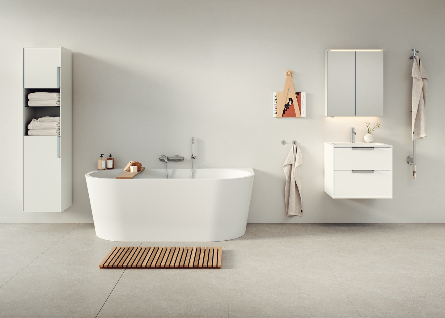 SPEGELSKÅP SVEDBERGS SKURU VIT LED EL, 2HYLL TVLJ 61X21X72,5CM