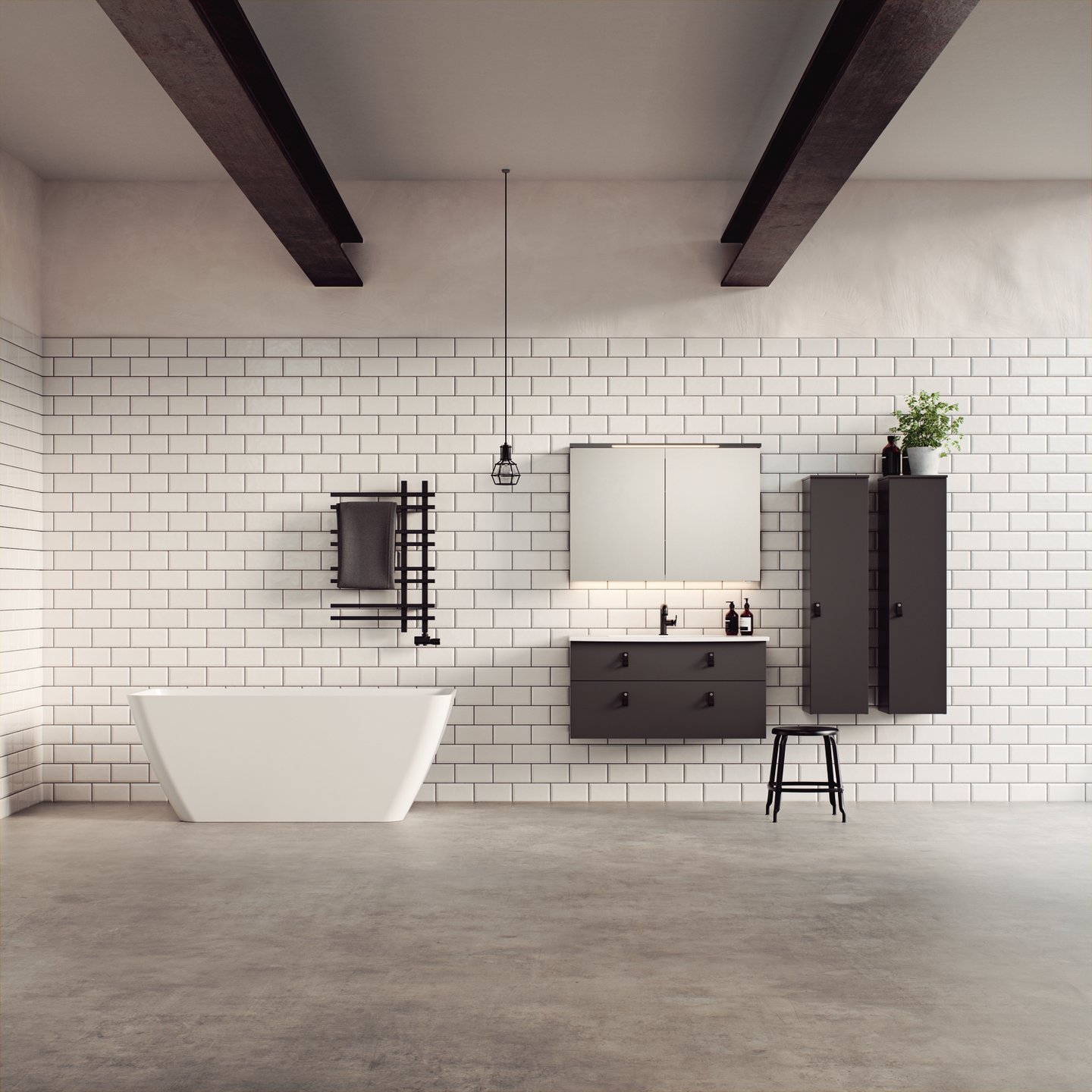 Peilikaappi Svedbergs Skuru 100 musta tammi LED vikavirtakytkin