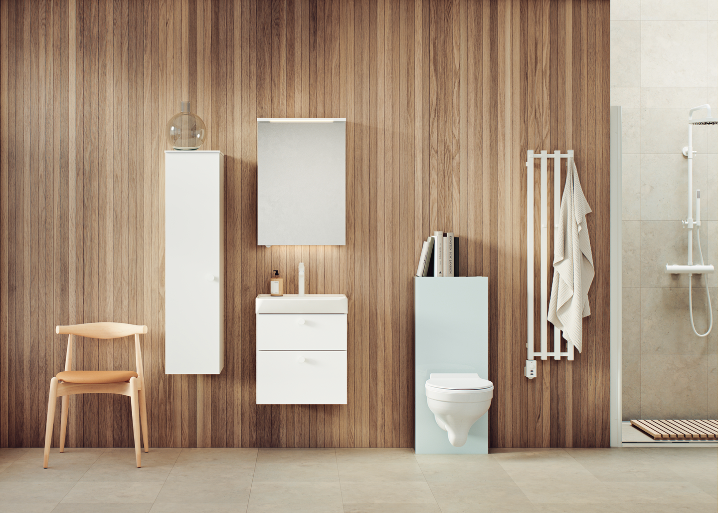 SPEGELSKÅP SVEDBERGS SKURU VIT LED EL 2HYLL TVLJ JFB 51X21X72,5CM