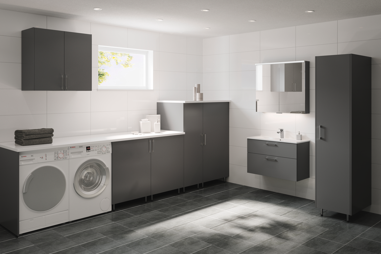 Peilikaappi Svedbergs Sarek 80 musta tammi LED vikavirtakytkin