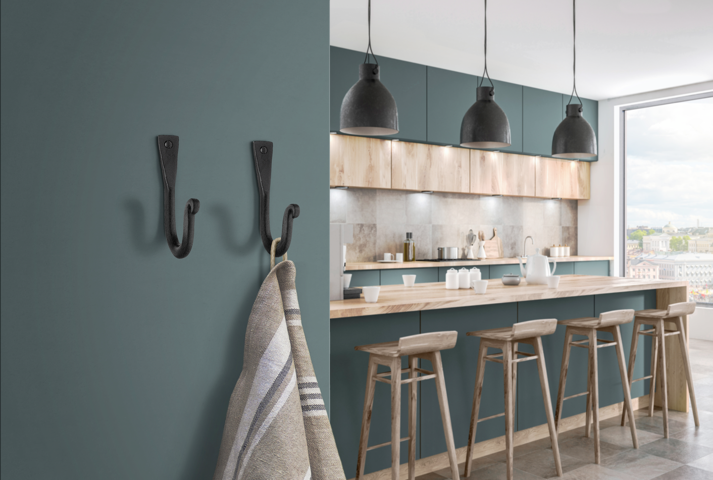 Koukku Beslagsboden 60mm B056 musta