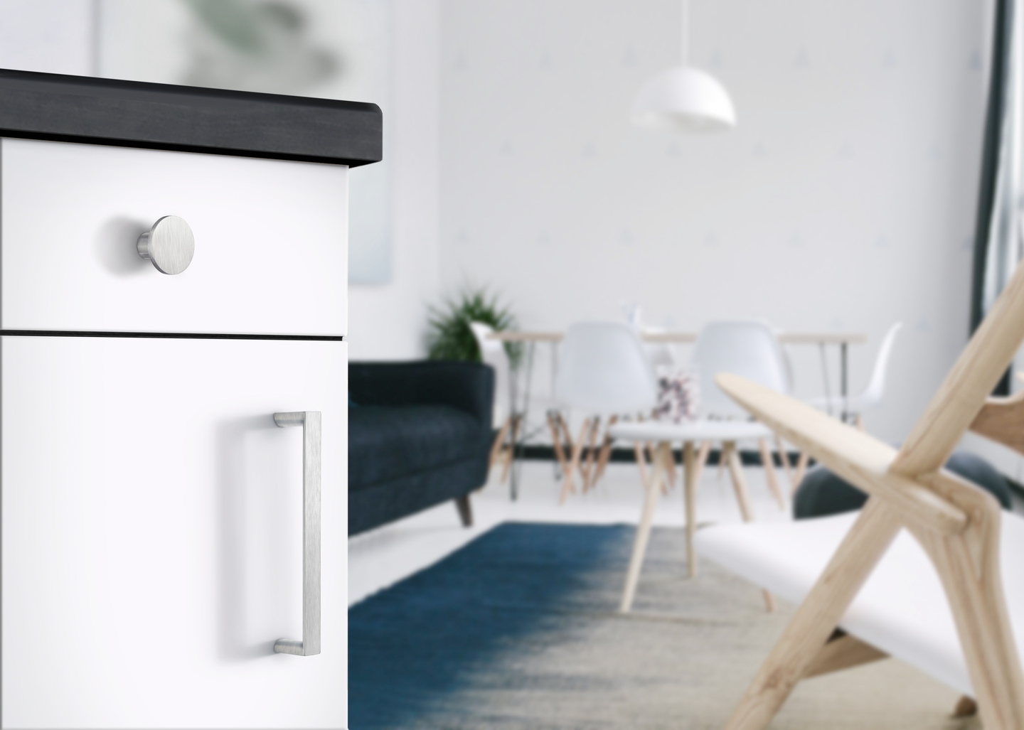 Kalustevedin Beslagsboden B6171 128mm harjattu kromi