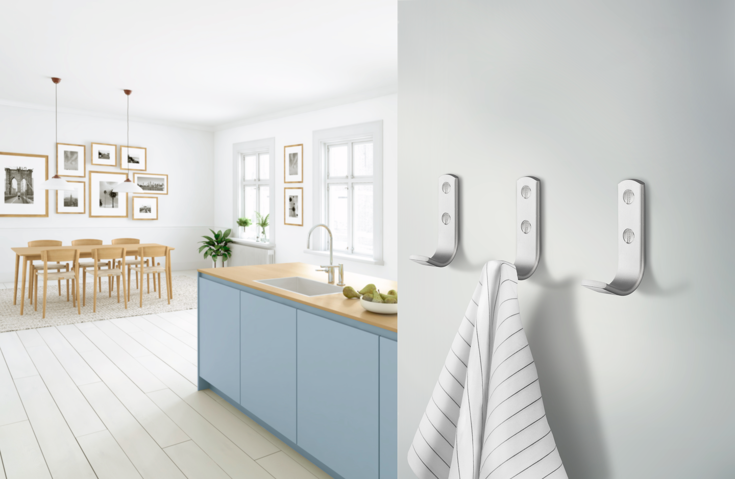 Koukku Beslagsboden 63mm B1043 alumiini