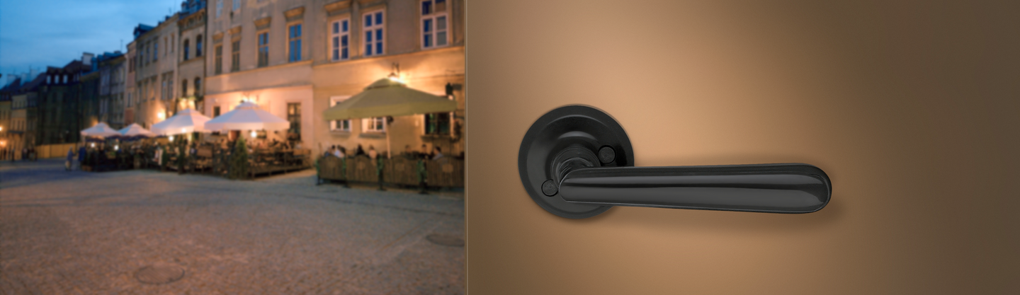 Ulko-Ovenpainike Beslagsboden Design B155 mattamusta