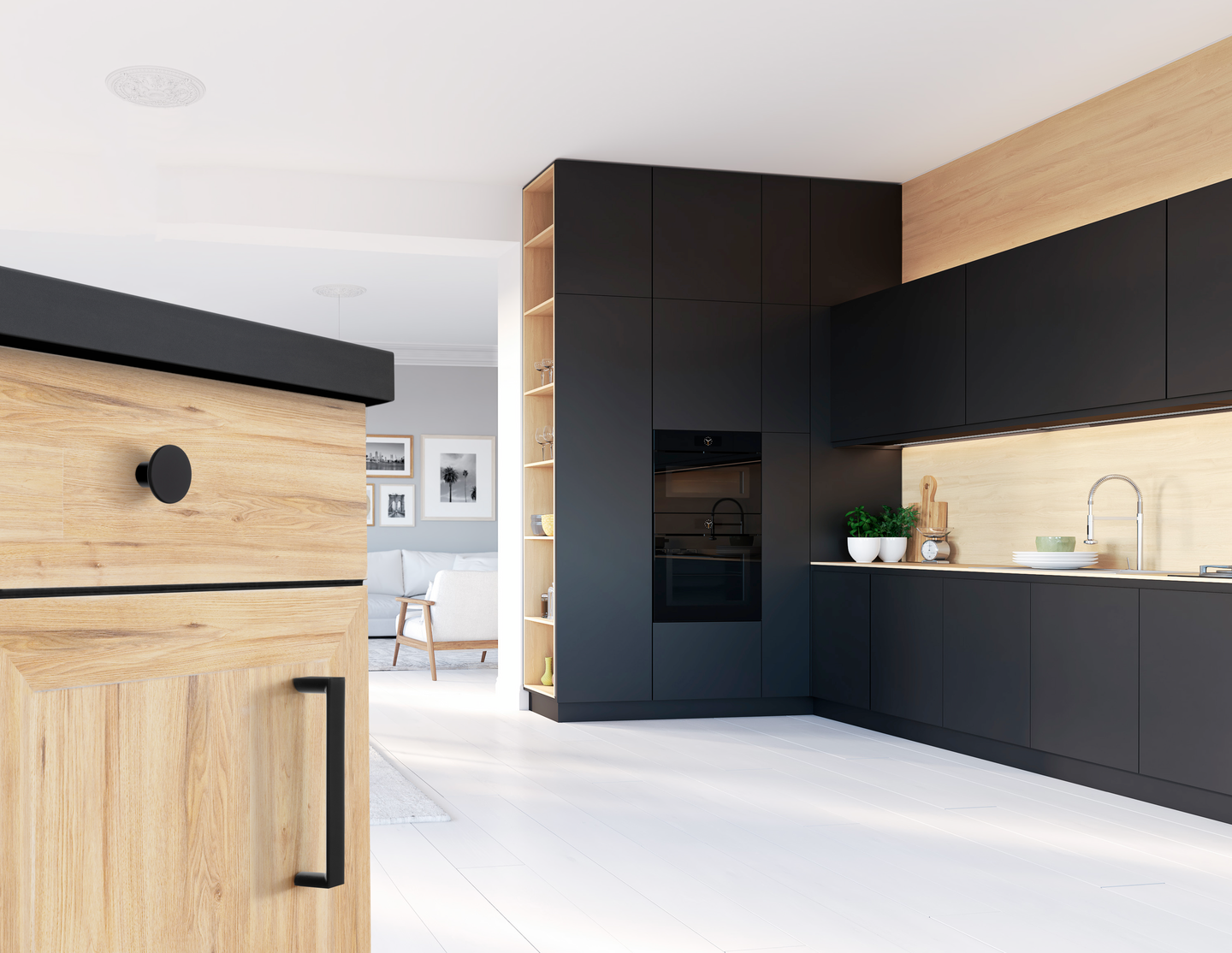 Kalustevedin Beslagsboden BB6171 128mm musta sinkki