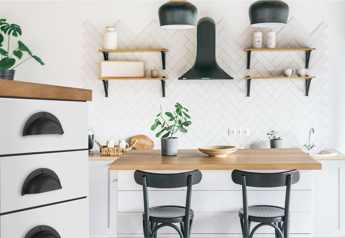 Kupuvedin Beslagsboden BB633 64mm musta sinkki