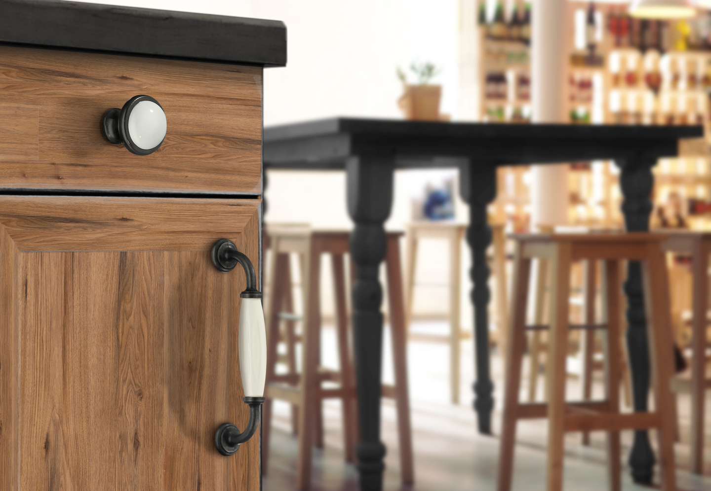 Kalustevedin Beslagsboden BB6291 128mm musta/valkoinen