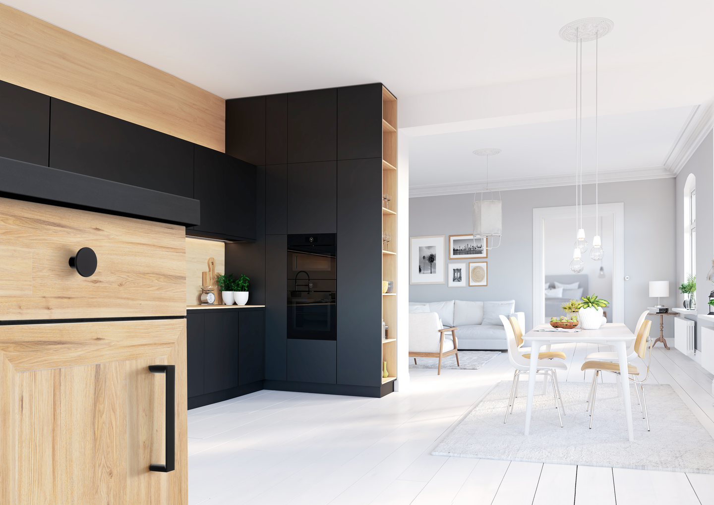 Kalustevedin Beslagsboden BB617 96mm musta sinkki