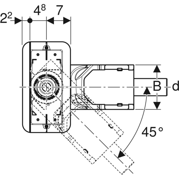 Lattiakaivo Geberit CleanLine DN50 vaaka sivuliitännällä 40mm