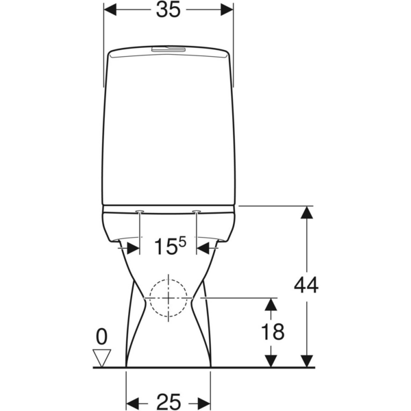 Wc-istuin IDO Glow 61 p-lukko 1-t ilman kantta 3526101101