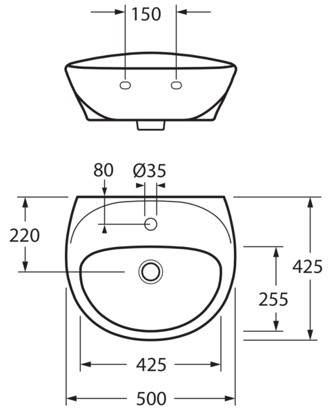 Yläsuihku Gustavsberg Round Nautic Term