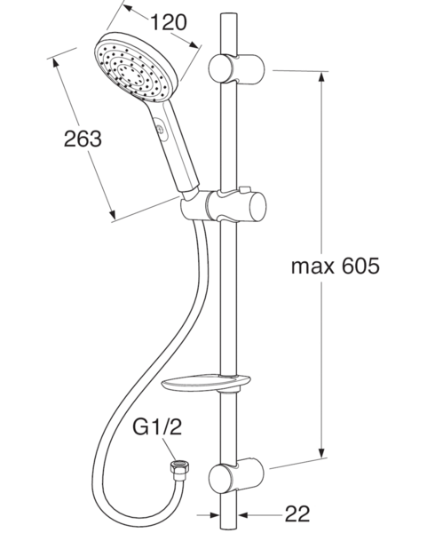 Yläsuihku Gustavsberg Round Estetic termostaattihanalla