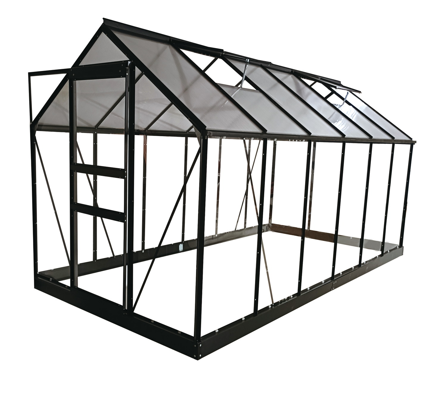 Kasvihuone Goodiy 7,1m² musta alumiinirunko