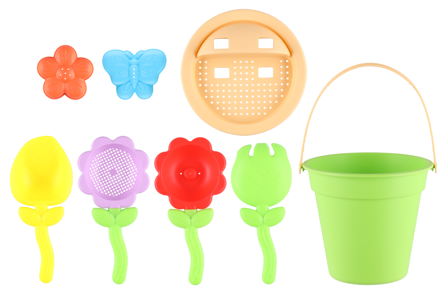 Hiekkalelut ja sihti 8 osaa lajitelma