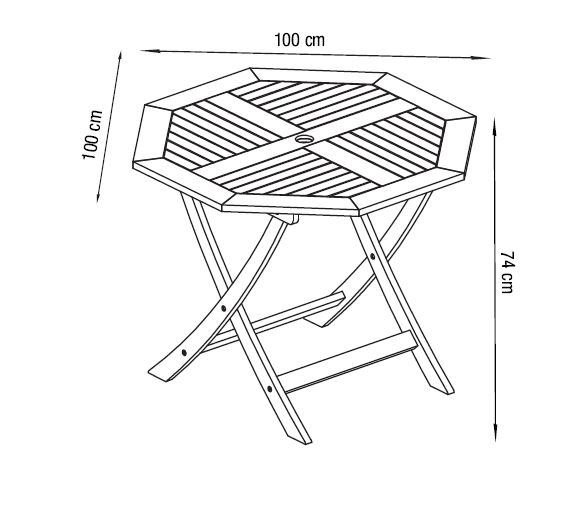 Pöytä Cello Acasia pyöreä 100cm