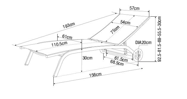 Aurinkotuoli Cello Relax harmaa