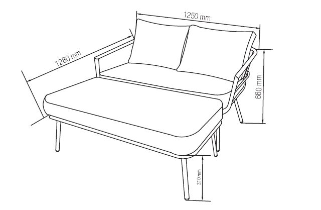 Divaani Cello Bali 128x125x66cm