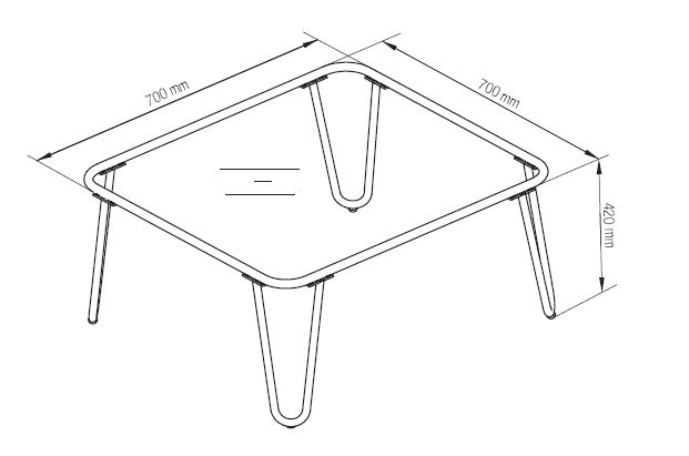 Sohvapöytä Cello Capri 70x70x42cm