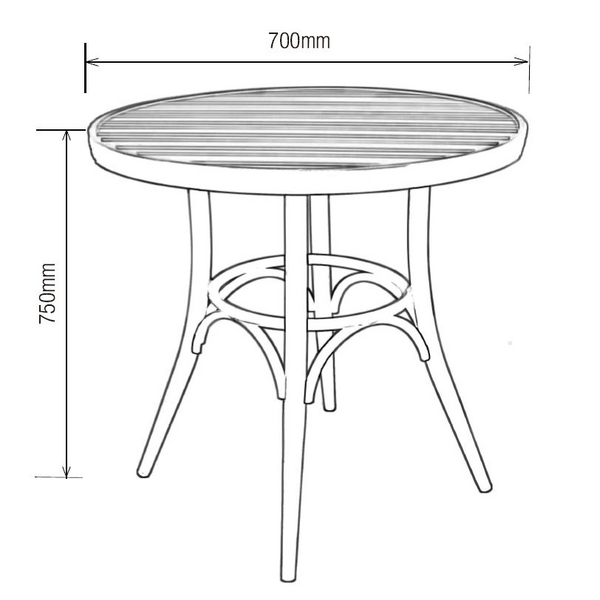 Pöytä Cello Vintage Ø70cm valkoinen