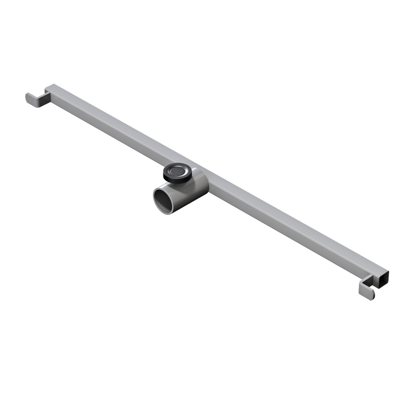 Vaatetangon kannatin LM 383 koritelineelle hopea