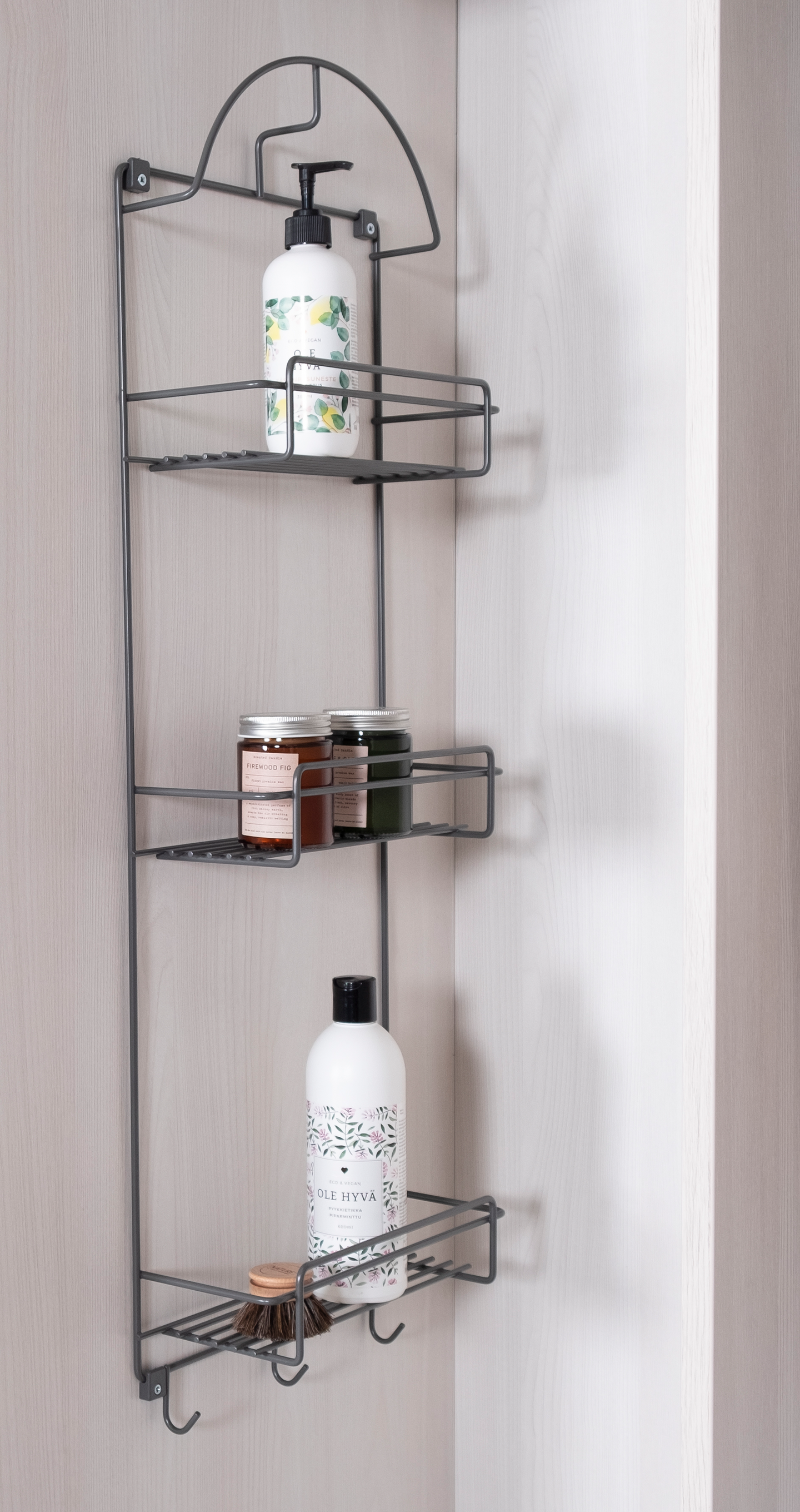 Siivousvälineteline lanka ja muovi 698 antrasiitti 302x120x916mm