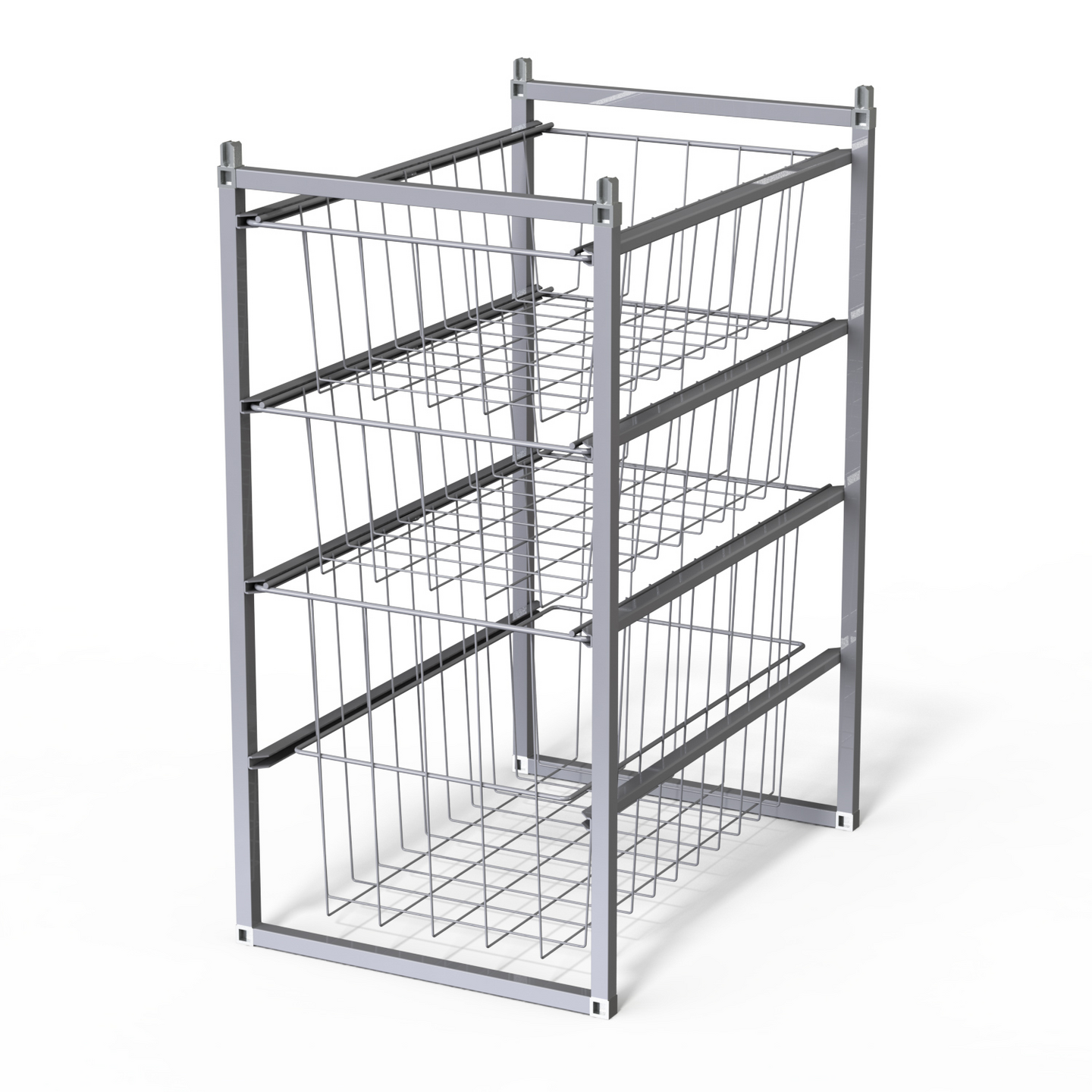 Koripaketti LM 350/3 350x500x675mm 3 koria hopea