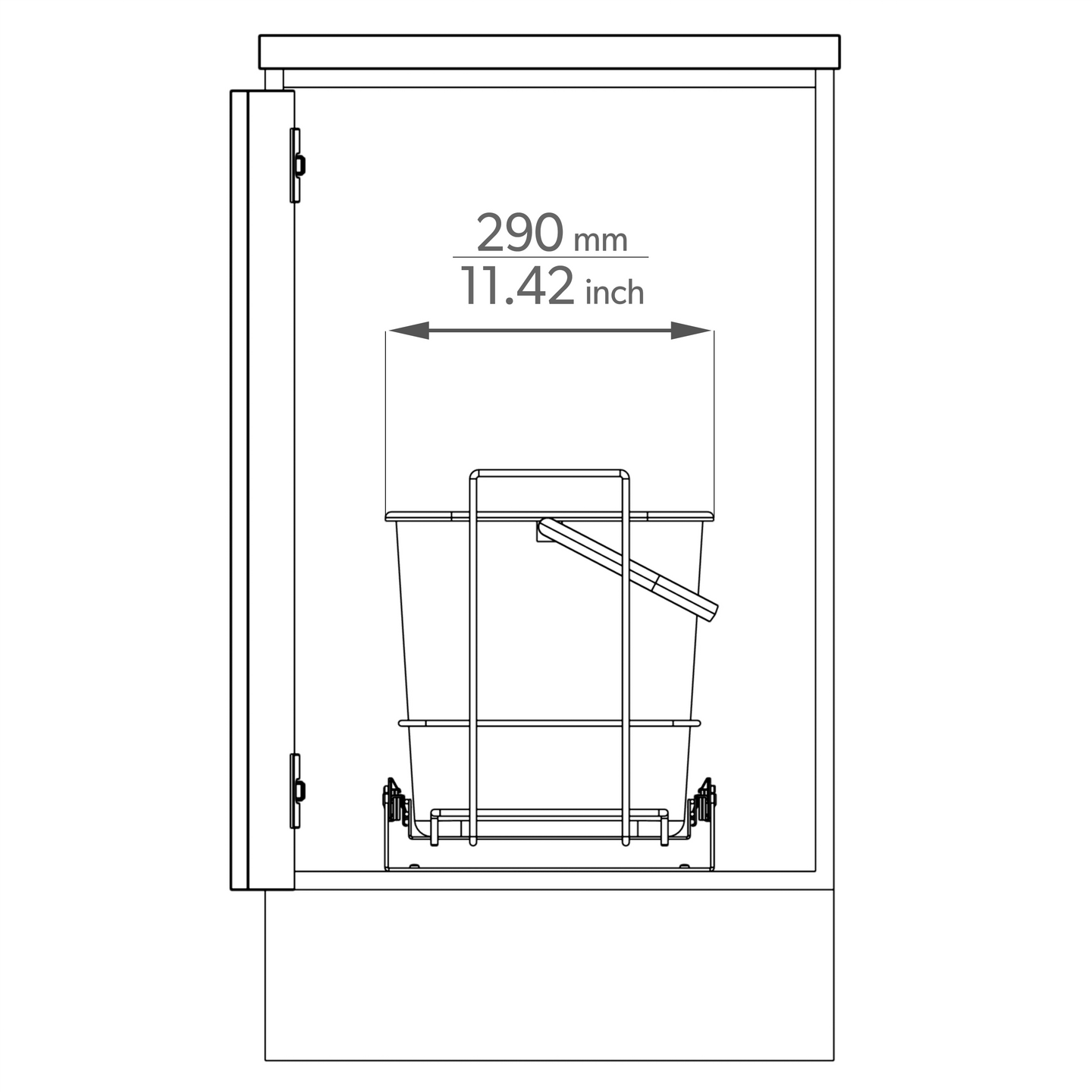 Jätevaunu + 2 sankoa LM 66/2 valkoinen 290x480x355mm