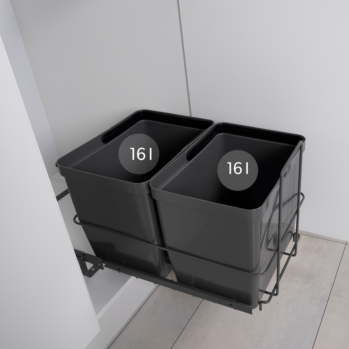 Jätevaunu + 2 sankoa LM 79/R antrasiitti 332x480x360mm